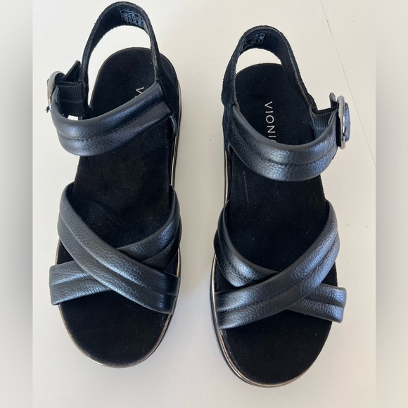 Vionic Reyna Black Platform Ankle Stap Sandals Size 9 - Picture 3 of 12